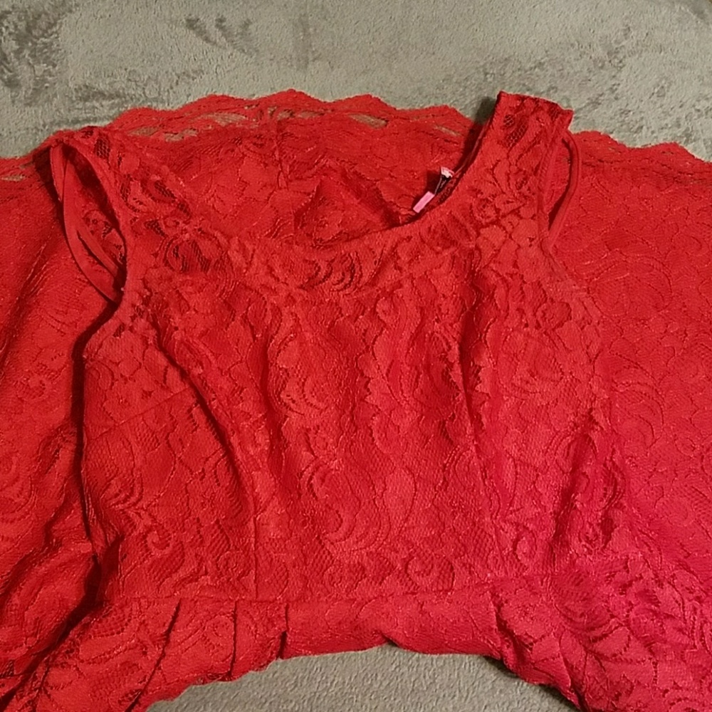 Betsey Johnson red lace dress size 2 - Picture 5 of 5